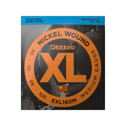 D'Addario EXL160M XL Bass String Medium Gauge/Medium Scale 50-105 Accessories / Strings / Bass Strings