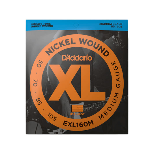 D'Addario EXL160M XL Bass String Medium Gauge/Medium Scale 50-105 Accessories / Strings / Bass Strings