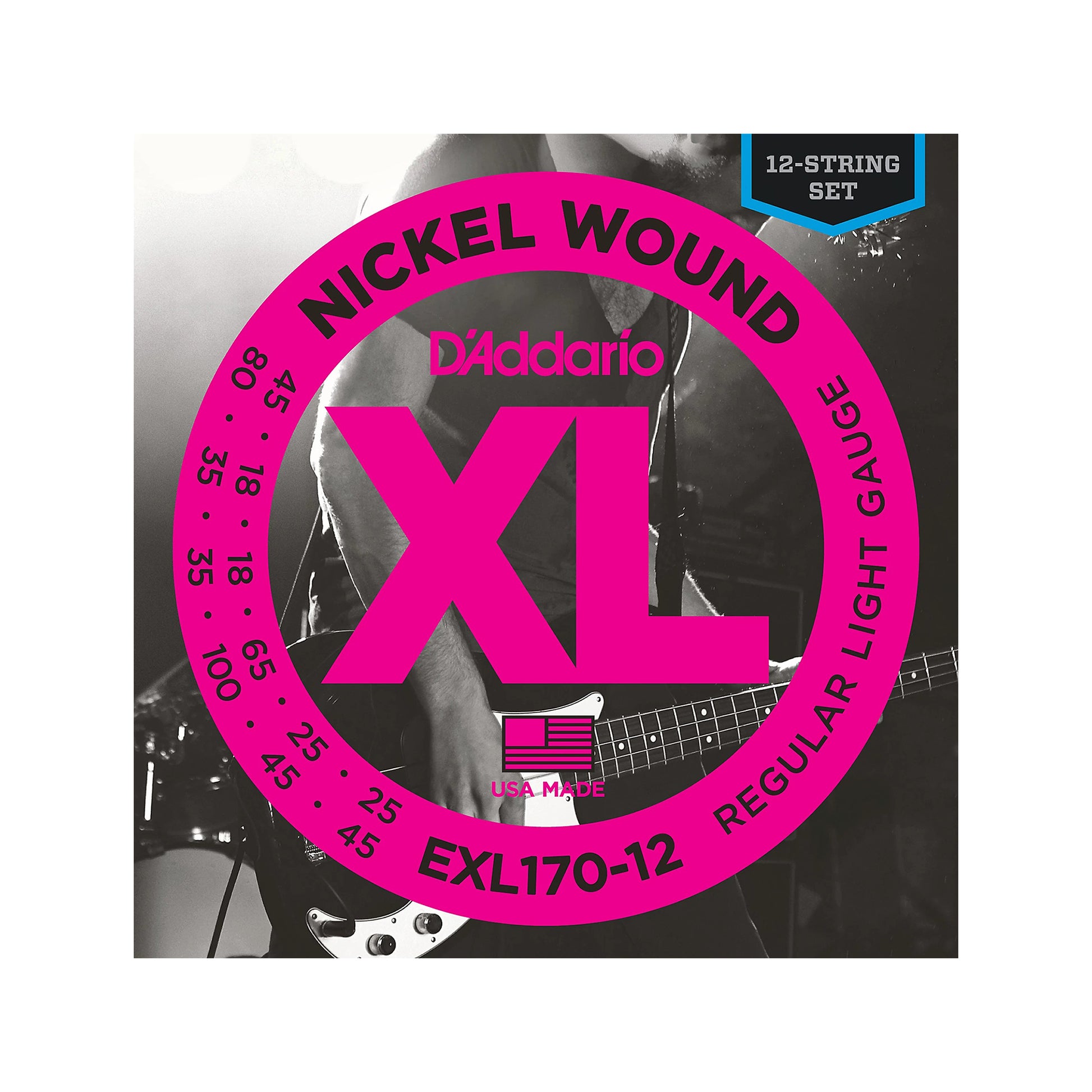 D'Addario EXL170-12 Regular Light 12-String 18-45 Accessories / Strings / Bass Strings