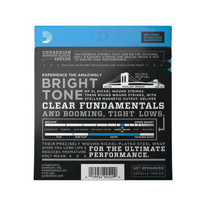 D'Addario EXL170-8 Nickel Wound Electric Bass 8 String Light/Long Scale 45-100 Accessories / Strings / Bass Strings