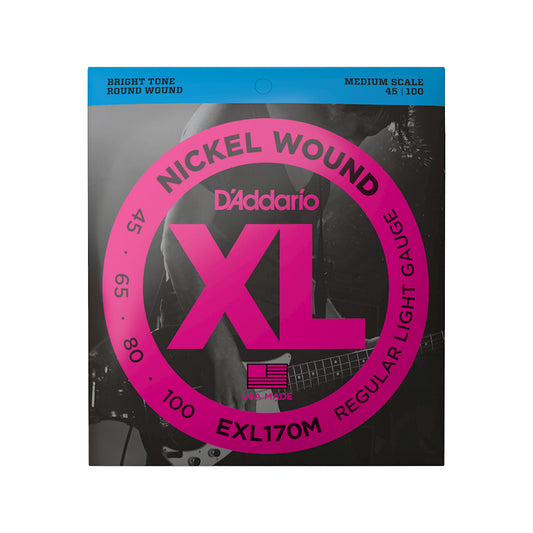 D'Addario EXL170M XL Nickel Bass String Light/Medium Scale 45-100 Accessories / Strings / Bass Strings