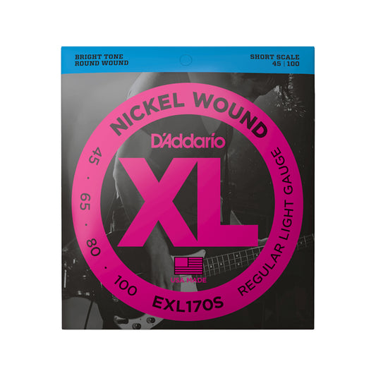 D'Addario EXL170S Nickel Wound Bass Strings Light/Short Scale 45-100 Accessories / Strings / Bass Strings