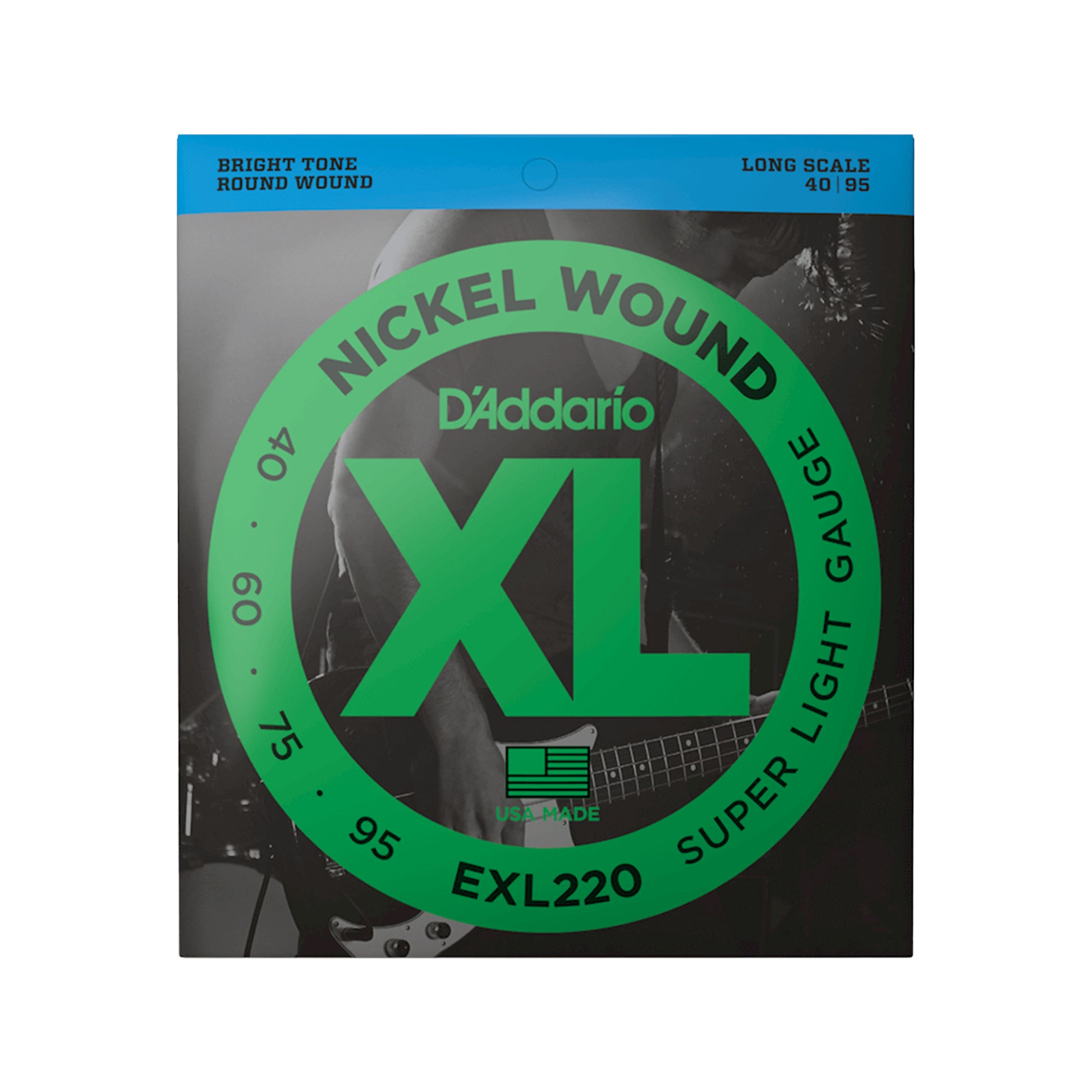 D'Addario EXL220 XL Nickel Bass Strings Super Light Gauge/Long Scale 40-95 Accessories / Strings / Bass Strings