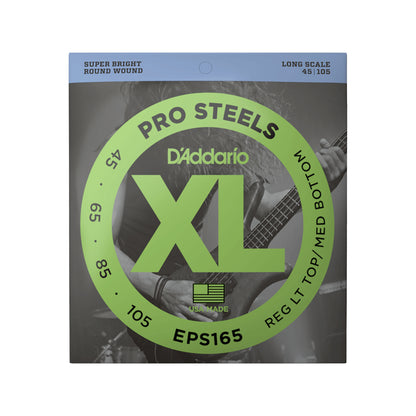 D'Addario ProSteels EPS165 Light Top-Medium Bottom Long Scale Bass Strings 45-105 Accessories / Strings / Bass Strings