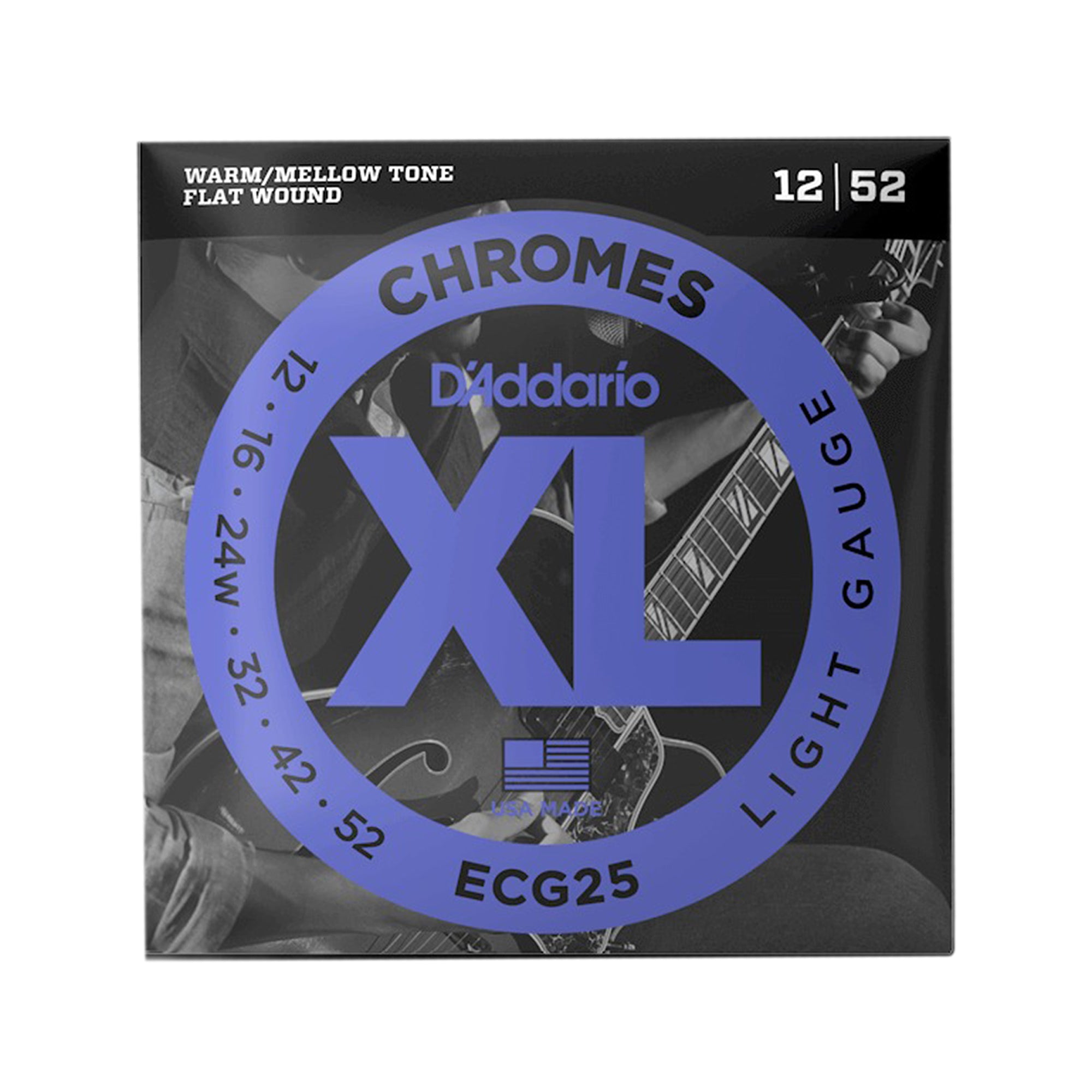 D'Addario ECG25 XL Chromes Ribbon Wound Electric Guitar Strings 12-52 Accessories / Strings / Guitar Strings
