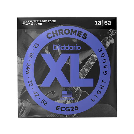 D'Addario ECG25 XL Chromes Ribbon Wound Electric Guitar Strings 12-52 Accessories / Strings / Guitar Strings