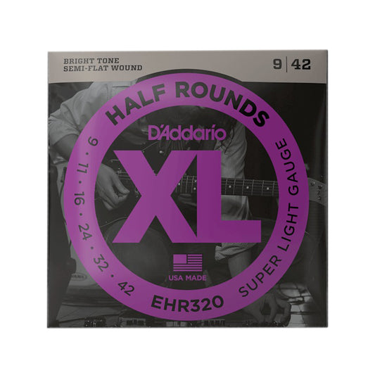 D'Addario EHR320 Half Round Super Light Electric Guitar Strings 9-42 Accessories / Strings / Guitar Strings