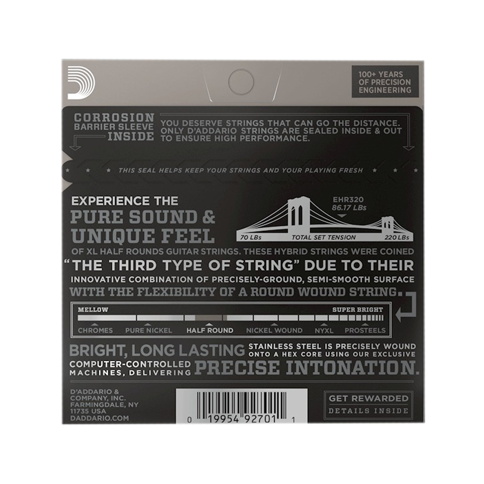 D'Addario EHR320 Half Round Super Light Electric Guitar Strings 9-42 Accessories / Strings / Guitar Strings