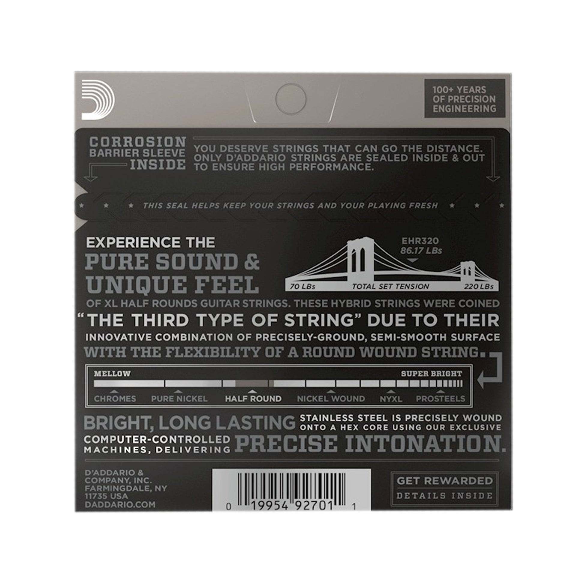 D'Addario EHR320 Half Round Super Light Electric Guitar Strings 9-42 Accessories / Strings / Guitar Strings