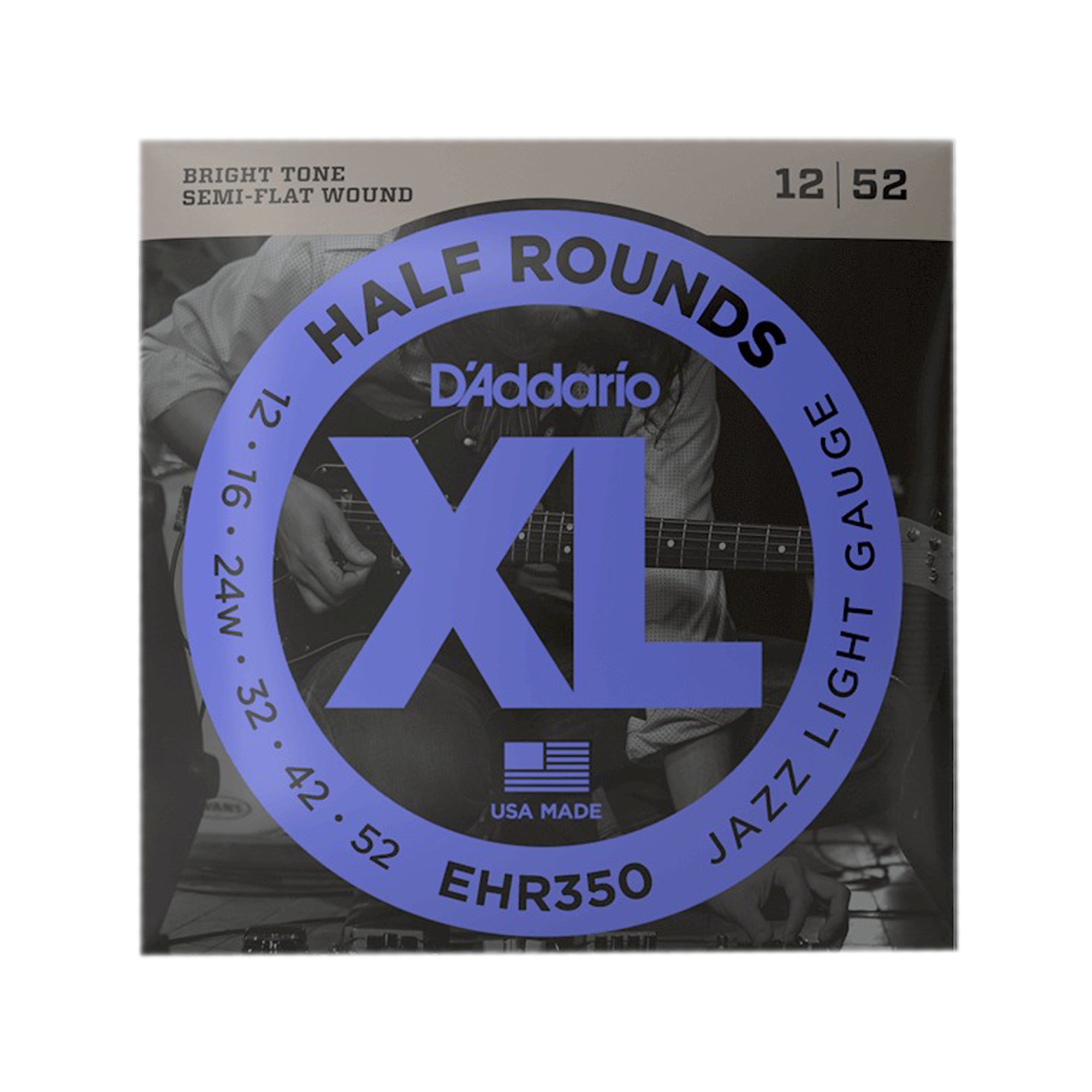 D'Addario EHR350 Half Rounds Electric Jazz Light 12-52 Accessories / Strings / Guitar Strings