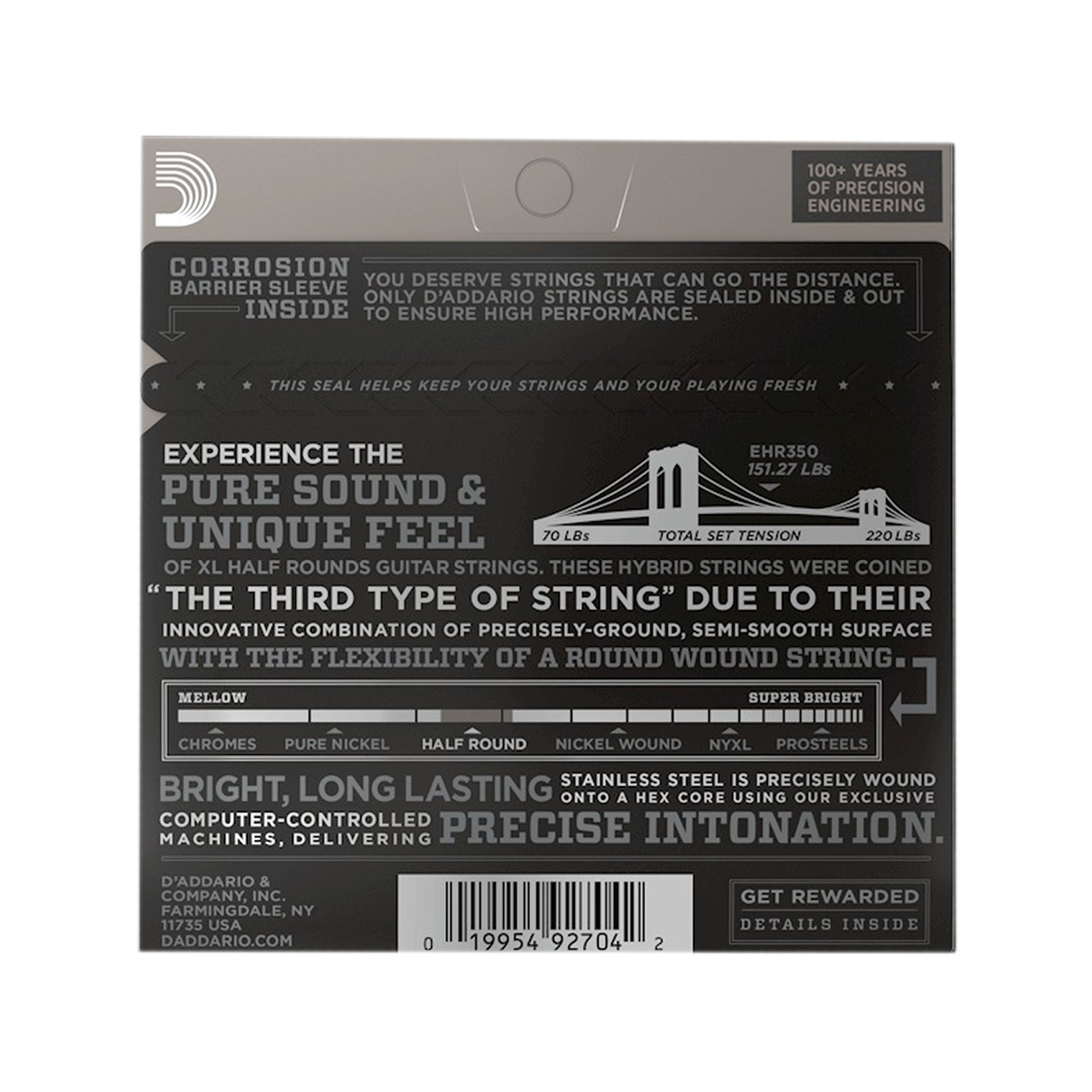 D'Addario EHR350 Half Rounds Electric Jazz Light 12-52 Accessories / Strings / Guitar Strings