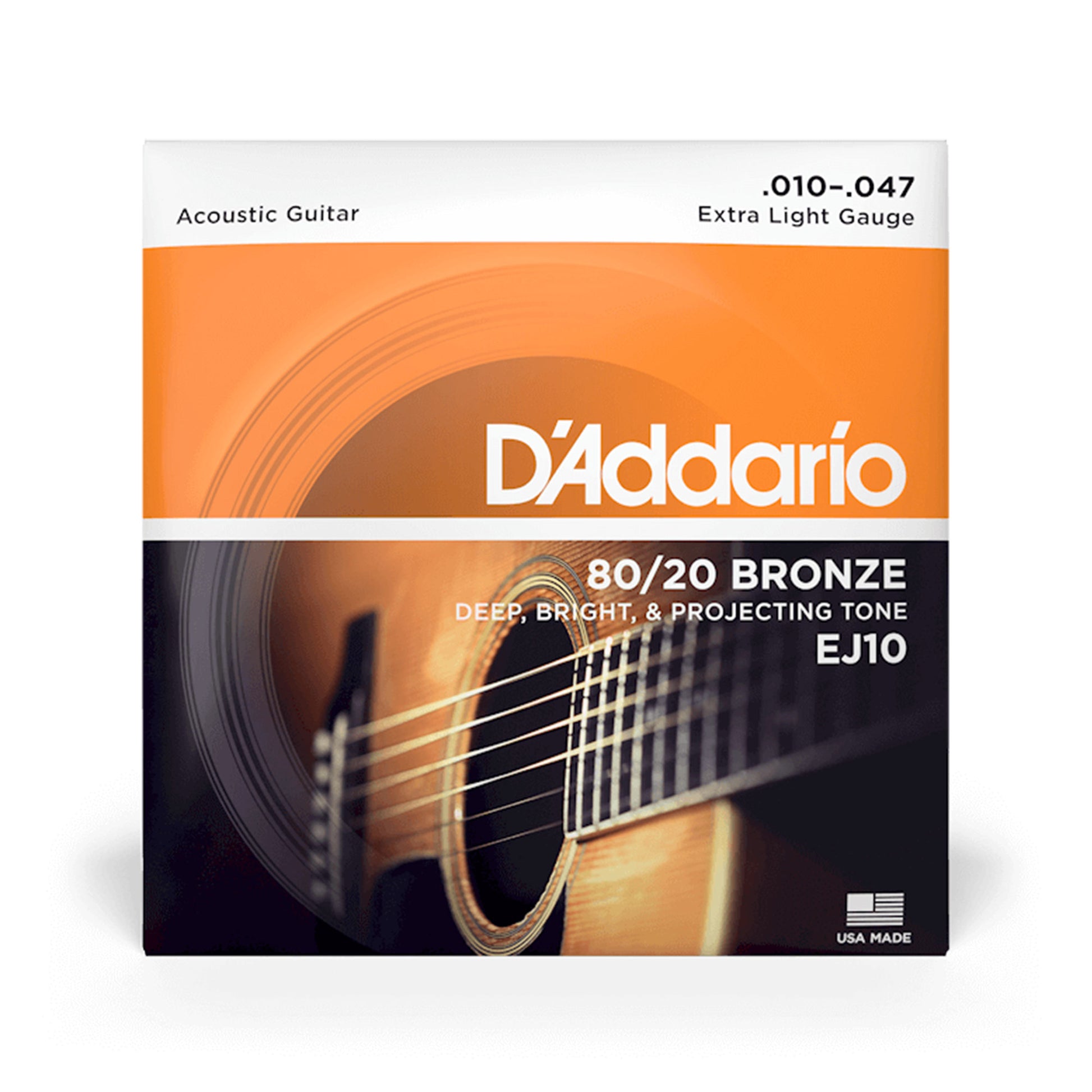 D'Addario EJ10 Acoustic 80/20 Bronze Extra Light 10-47 Accessories / Strings / Guitar Strings