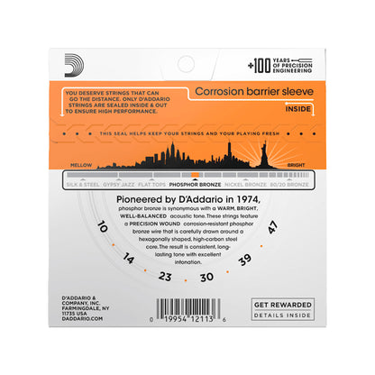D'Addario EJ15 Phosphor Bronze Extra Light Acoustic Strings 10-47 Accessories / Strings / Guitar Strings