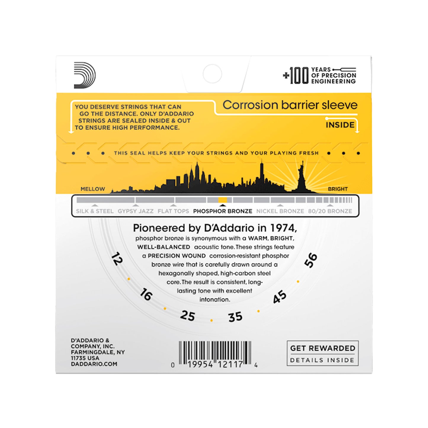 D'Addario EJ19 Phosphor Bronze Bluegrass 12-56 Acoustic Guitar Strings Accessories / Strings / Guitar Strings