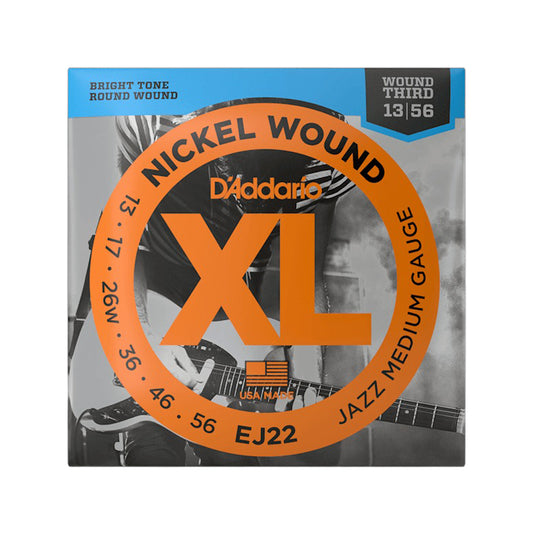 D'Addario EJ22 Nickel Jazz Medium Electric Guitar Strings 13-56 Accessories / Strings / Guitar Strings