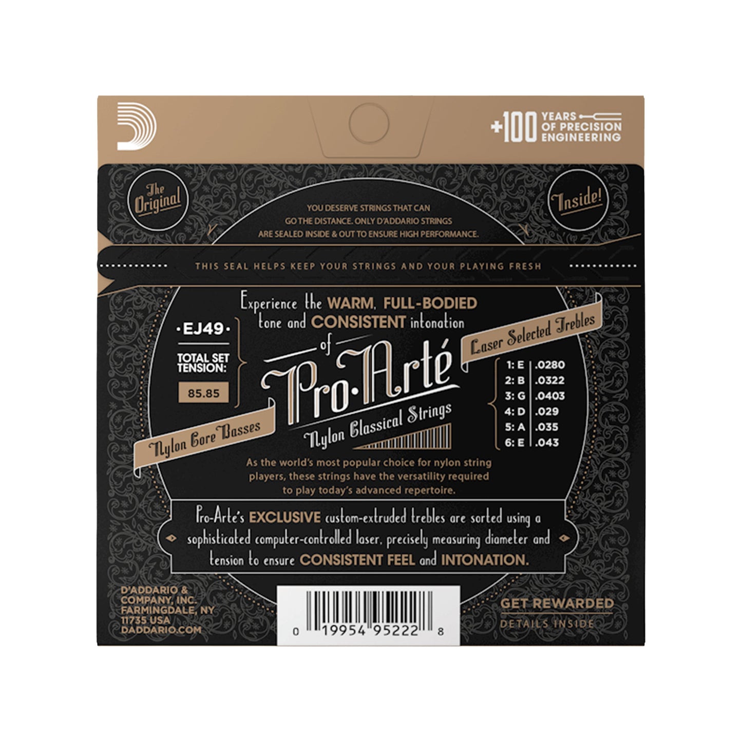 D'Addario EJ49 Pro-Arte Normal Tension Black/Silver Accessories / Strings / Guitar Strings