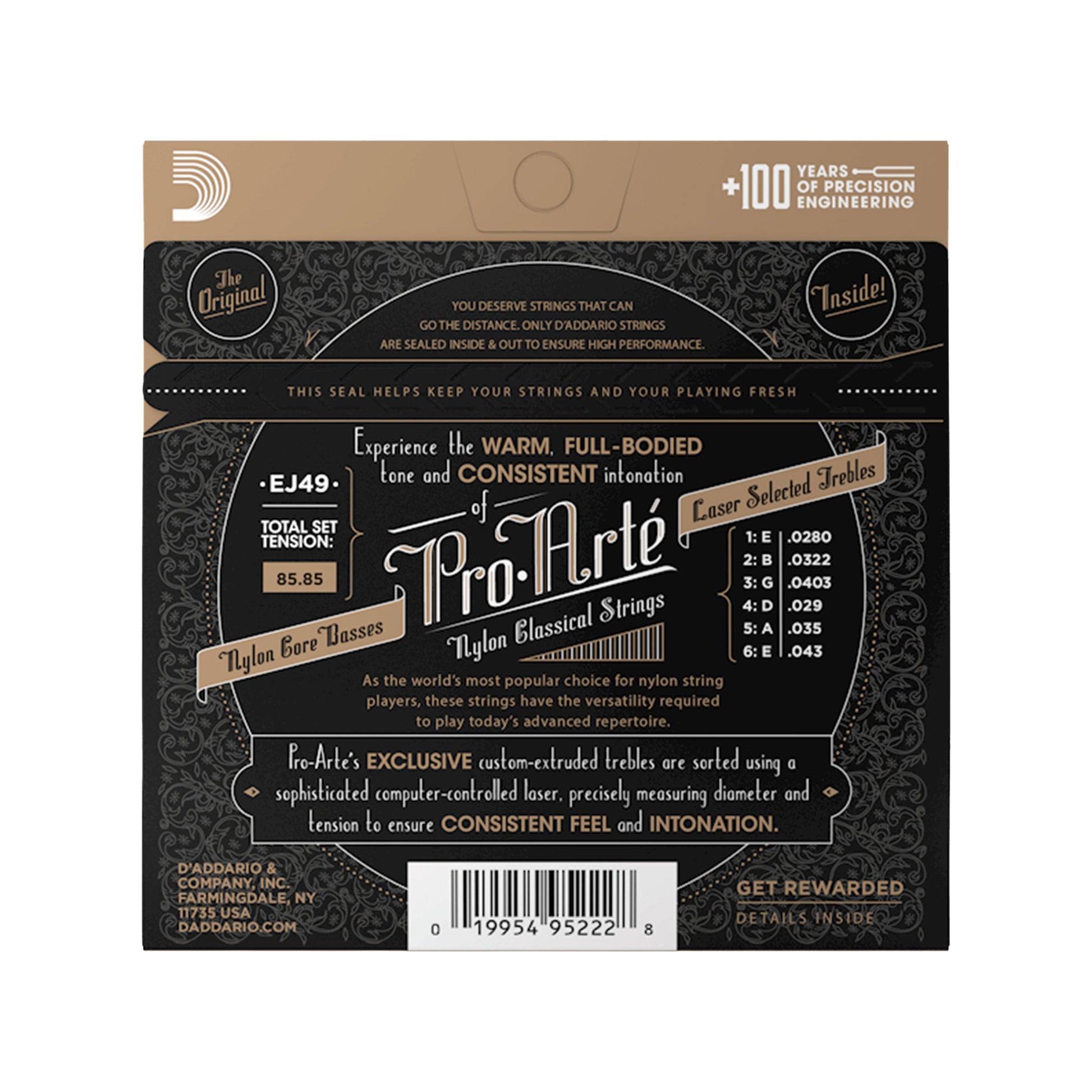 D'Addario EJ49 Pro-Arte Normal Tension Black/Silver Accessories / Strings / Guitar Strings