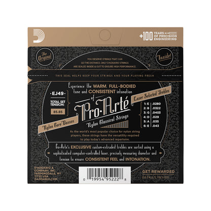 D'Addario EJ49 Pro-Arte Normal Tension Black/Silver Accessories / Strings / Guitar Strings
