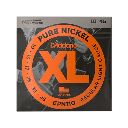 D'Addario EPN110 Pure Nickel Electric 10-45 Regular Light Accessories / Strings / Guitar Strings