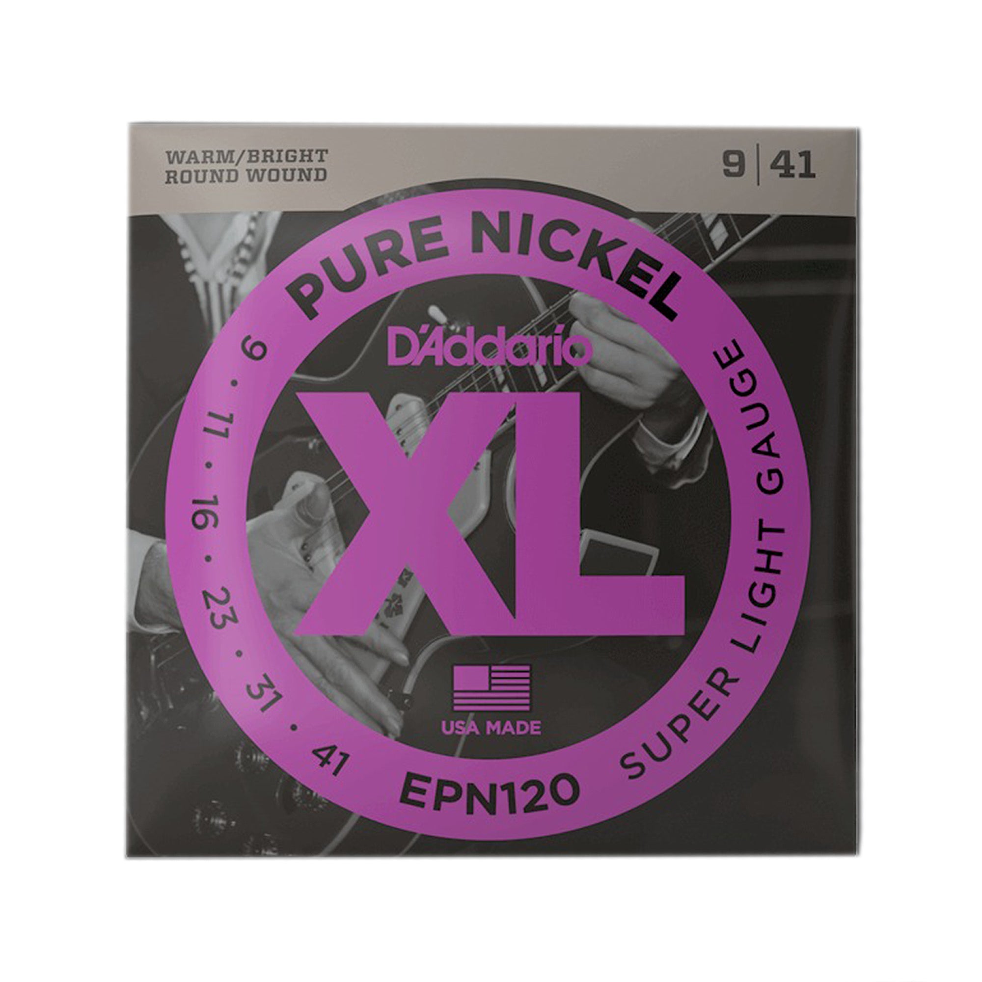D'Addario EPN120 Pure Nickel Electric 9-41 Super Light Accessories / Strings / Guitar Strings