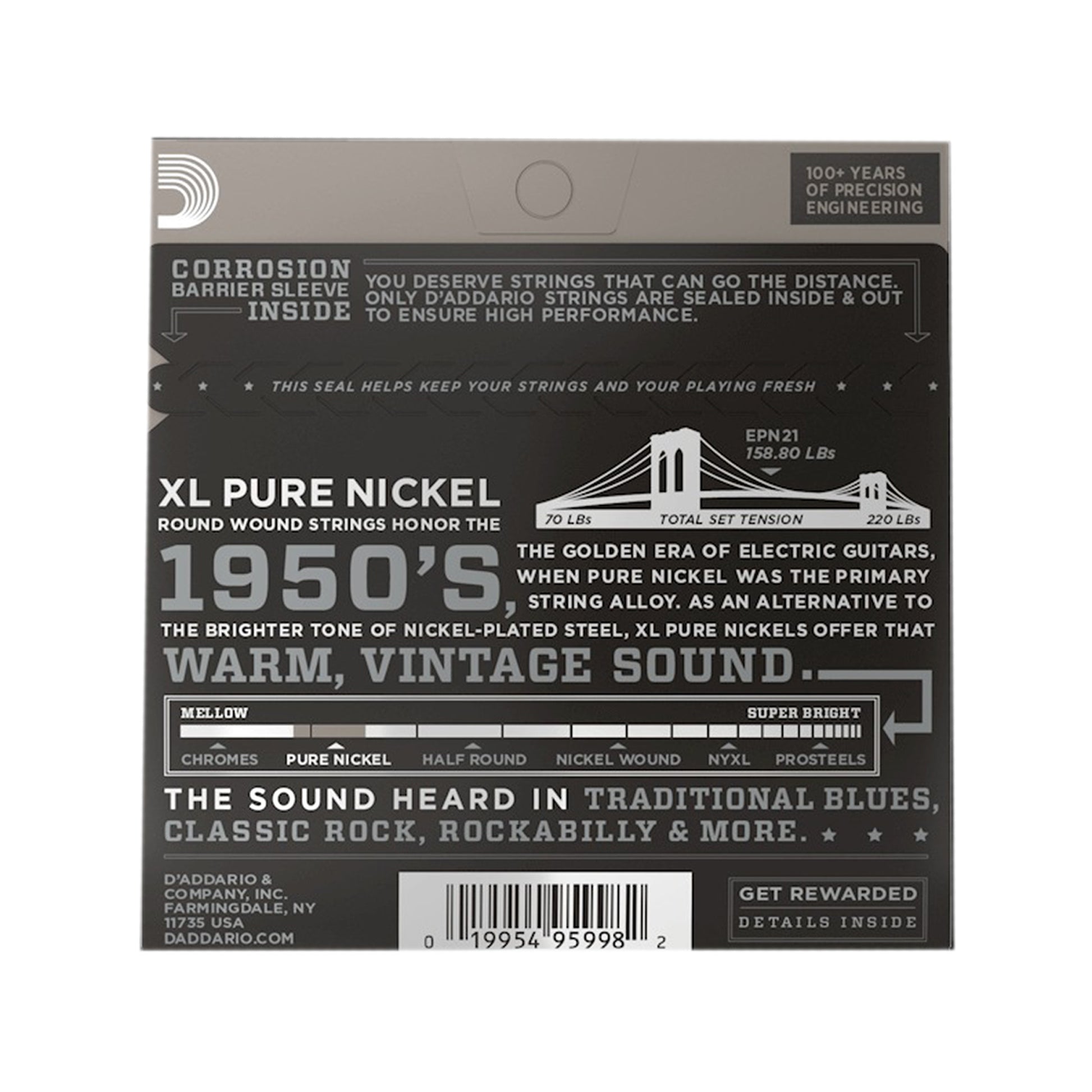 D\'Addario EPN21 Pure Nickel Electric 12-52 Jazz Light Accessories / Strings / Guitar Strings