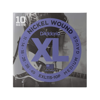 D'Addario EXL115-10P Electric Medium 11-49 10-Pack Accessories / Strings / Guitar Strings
