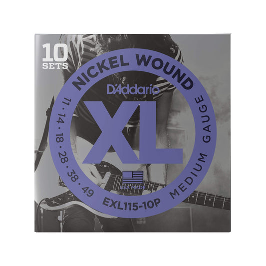 D'Addario EXL115-10P Electric Medium 11-49 10-Pack Accessories / Strings / Guitar Strings