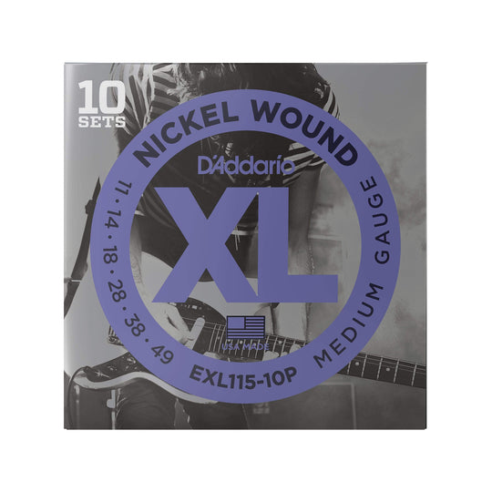 D'Addario EXL115-10P Electric Medium 11-49 10-Pack Accessories / Strings / Guitar Strings