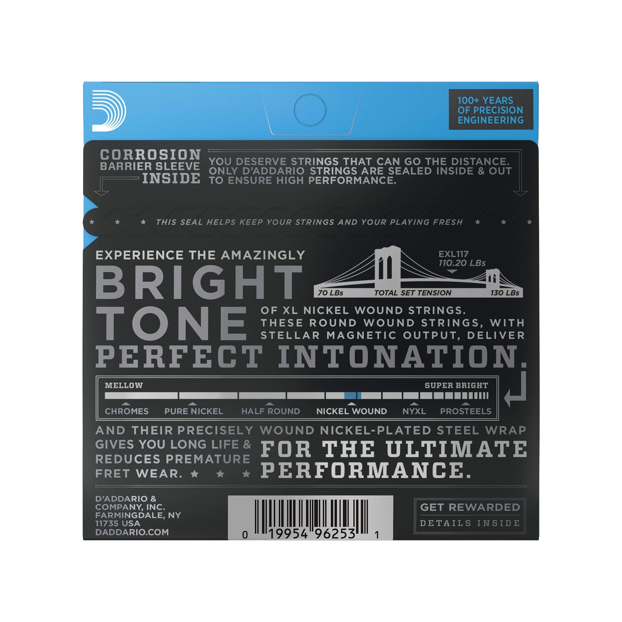 D'Addario EXL117 Electric Medium Top/Extra Heavy Bottom 11-56 Accessories / Strings / Guitar Strings