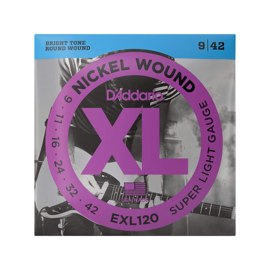 D'Addario EXL120 Extra Light Electric Guitar Strings 9-42 Accessories / Strings / Guitar Strings