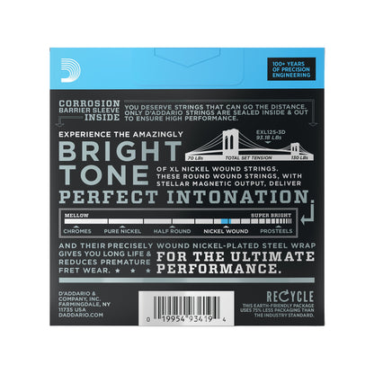 D'Addario EXL125-3D 3-Sets Electric 9-46 Accessories / Strings / Guitar Strings