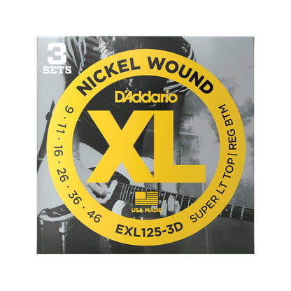 D'Addario EXL125-3D 3-Sets Electric 9-46 Accessories / Strings / Guitar Strings