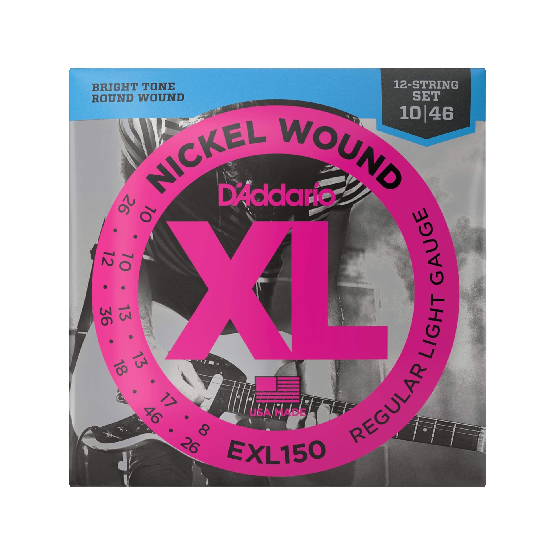 D'Addario EXL150 Nickel XL Electric Guitar Strings 12 String 10-46/26 Accessories / Strings / Guitar Strings
