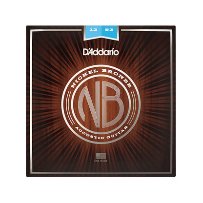 D'Addario NB1253 Nickel Bronze Acoustic String Set Light 12-53 Accessories / Strings / Guitar Strings