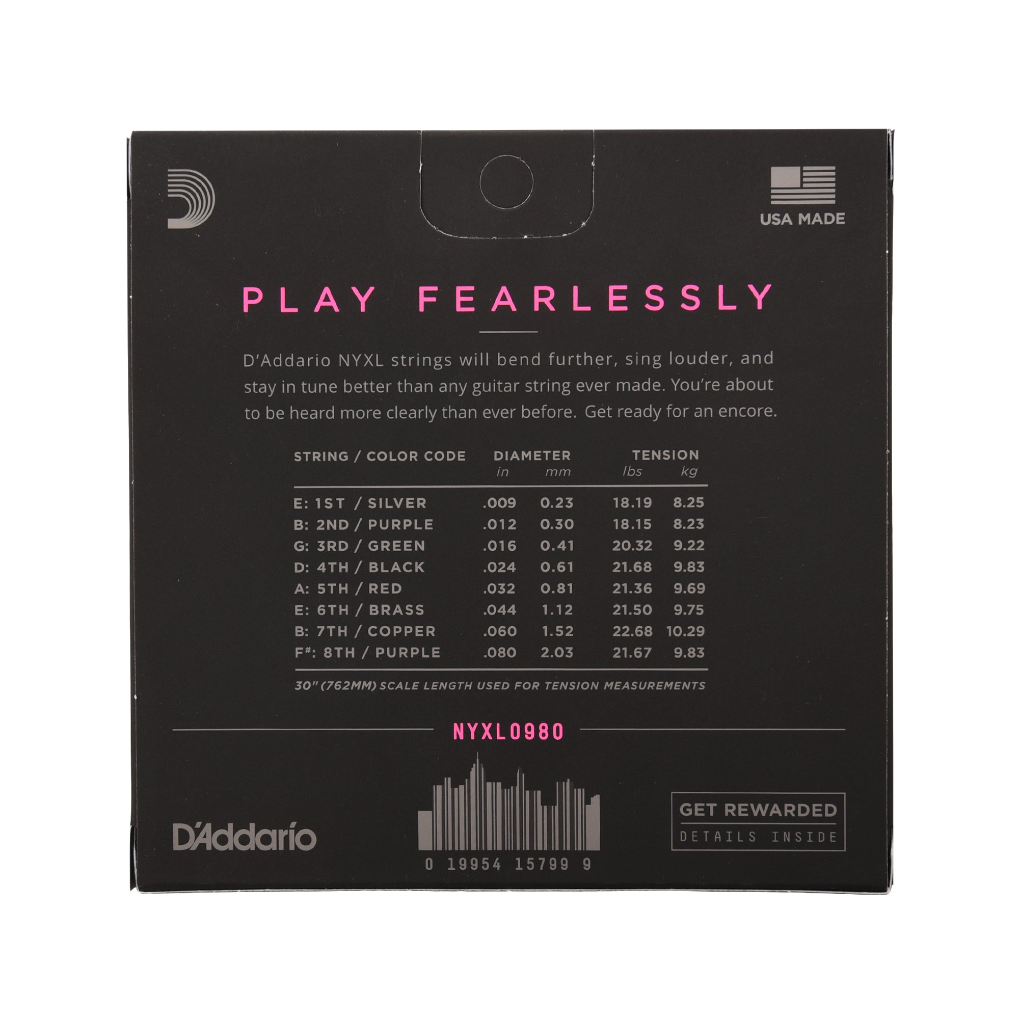 D'Addario NYXL Electric Guitar Strings Super Light 8 String 9-80 Accessories / Strings / Guitar Strings