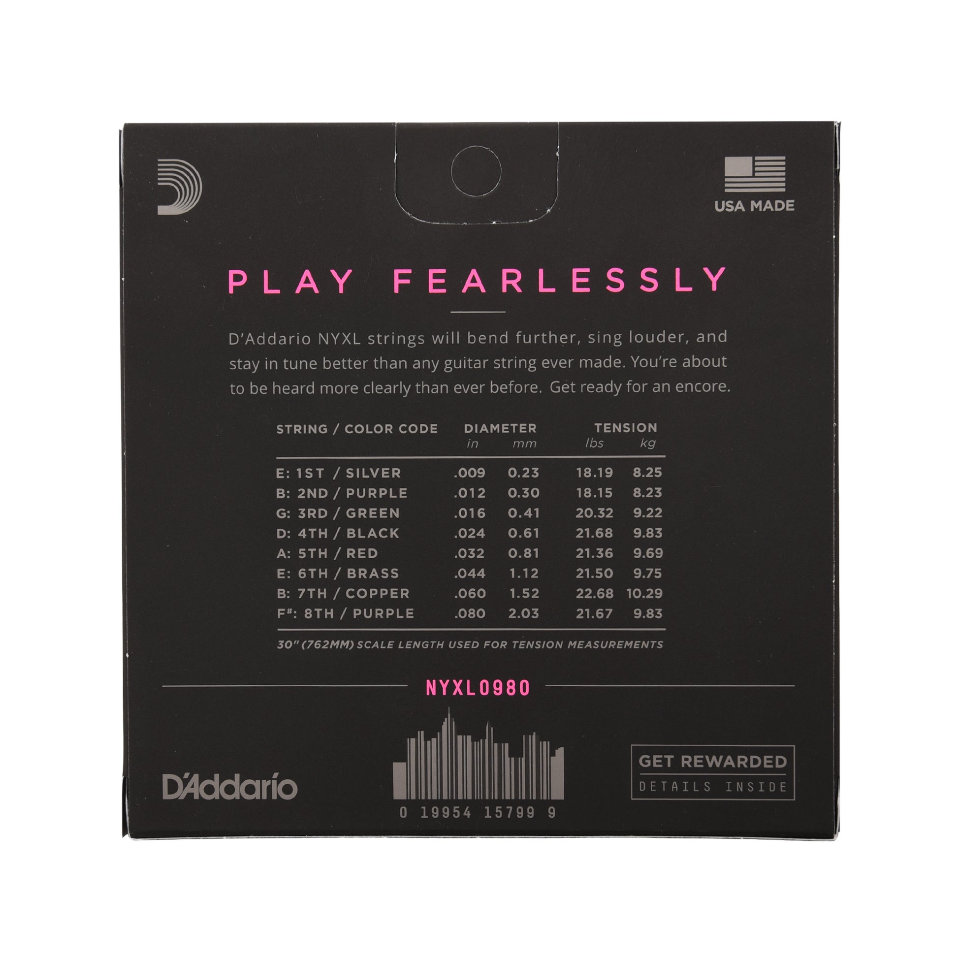 D'Addario NYXL Electric Guitar Strings Super Light 8 String 9-80 Accessories / Strings / Guitar Strings