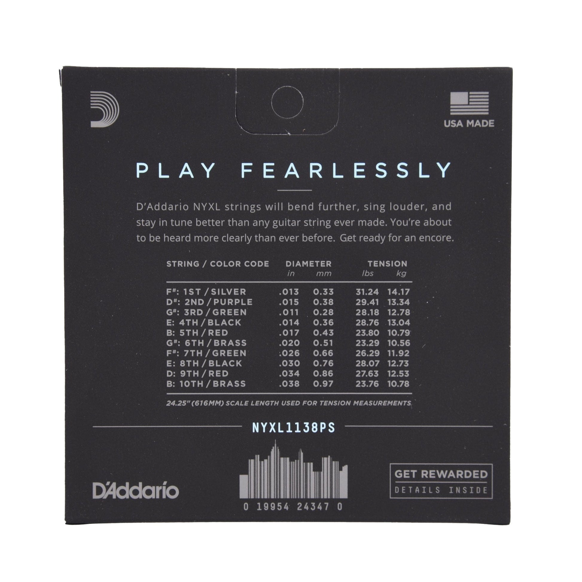 D'Addario NYXL1138PS NYXL Pedal Steel Guitar Strings 11-38 Regular Light E9 Accessories / Strings / Guitar Strings