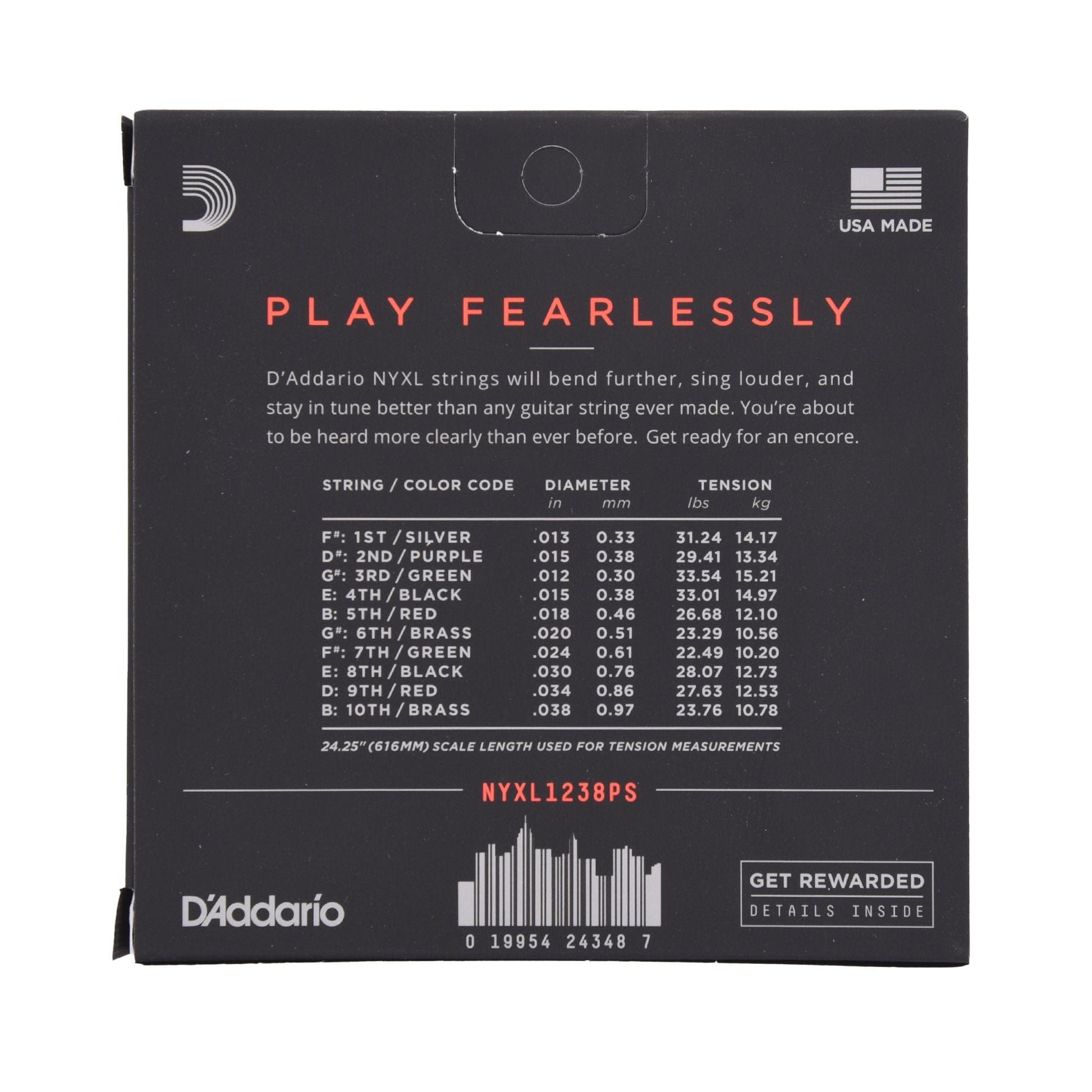 D'Addario NYXL1238PS NYXL Pedal Steel Guitar Strings 12-38 Custom Medium E9 Accessories / Strings / Guitar Strings