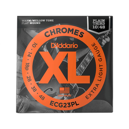 D'Addario XL Chromes Electric Guitar Strings Extra Light Plain Third 10-48 Accessories / Strings / Guitar Strings