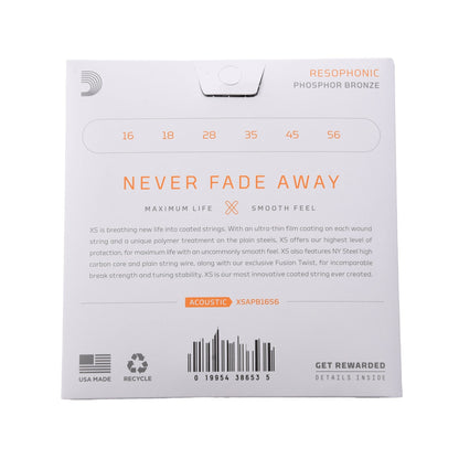 D'Addario XSAPB1656 XS Acoustic Phosphor Bronze Resophonic 16-56 Accessories / Strings / Guitar Strings