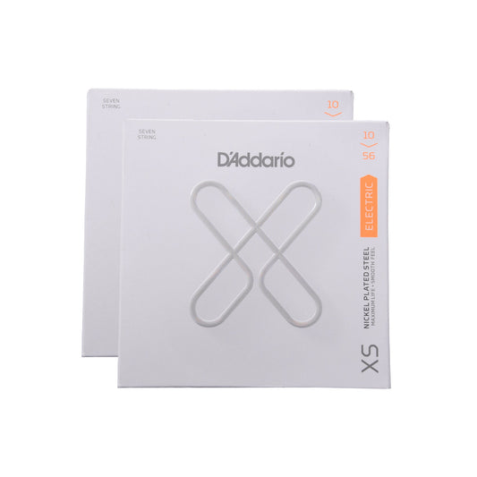 D'Addario XSE1056 XS Nickel Plated Steel Regular Light 7-String 10-56 2 Pack Bundle Accessories / Strings / Guitar Strings