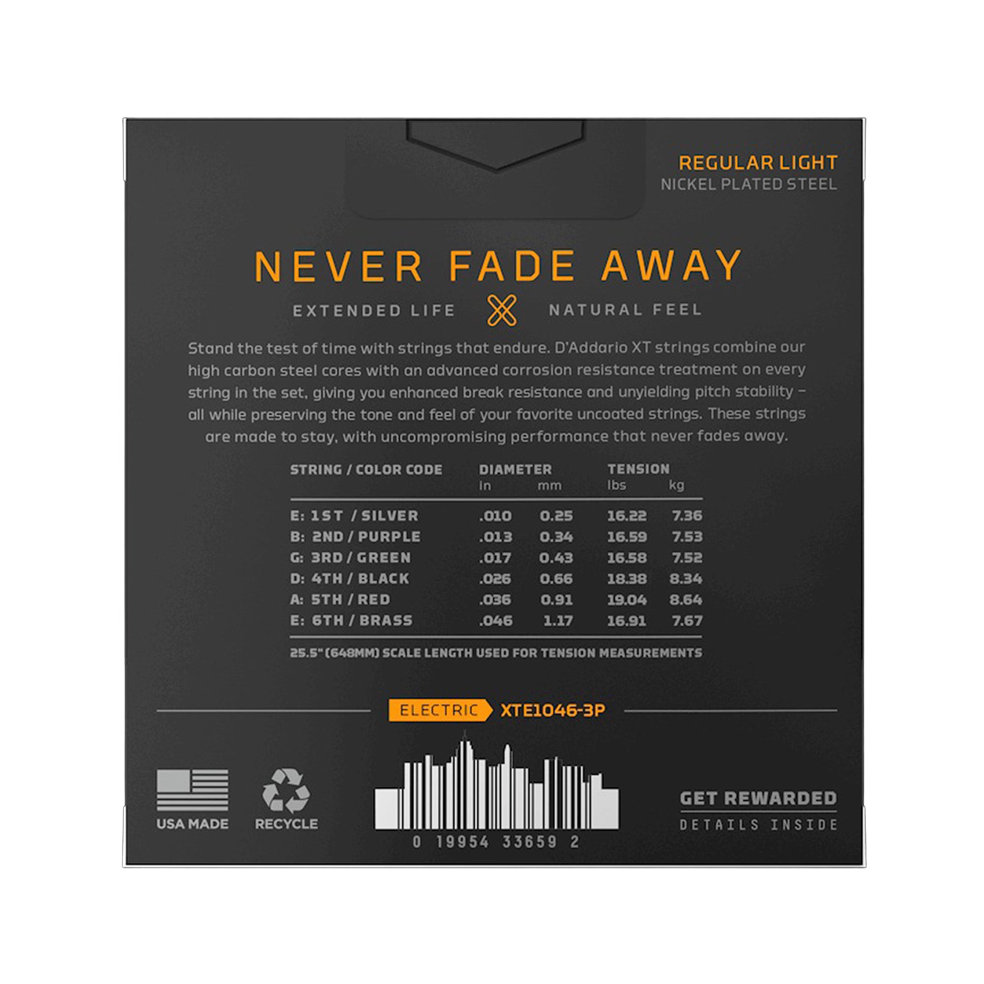 D'Addario XT Nickel Plated Steel Electric Guitar Strings Regular Light 10-46 3-Pack Accessories / Strings / Guitar Strings