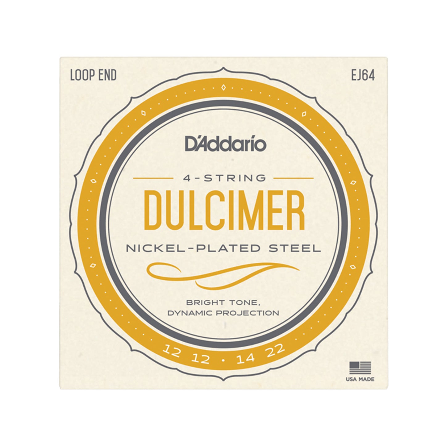 D'Addario EJ64 4-String Dulcimer Loop End 12-22 Accessories / Strings / Other Strings
