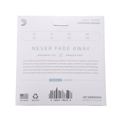 D'Addario XSM1038 XS Mandolin Phosphor Bronze Light 10-38 Accessories / Strings / Other Strings