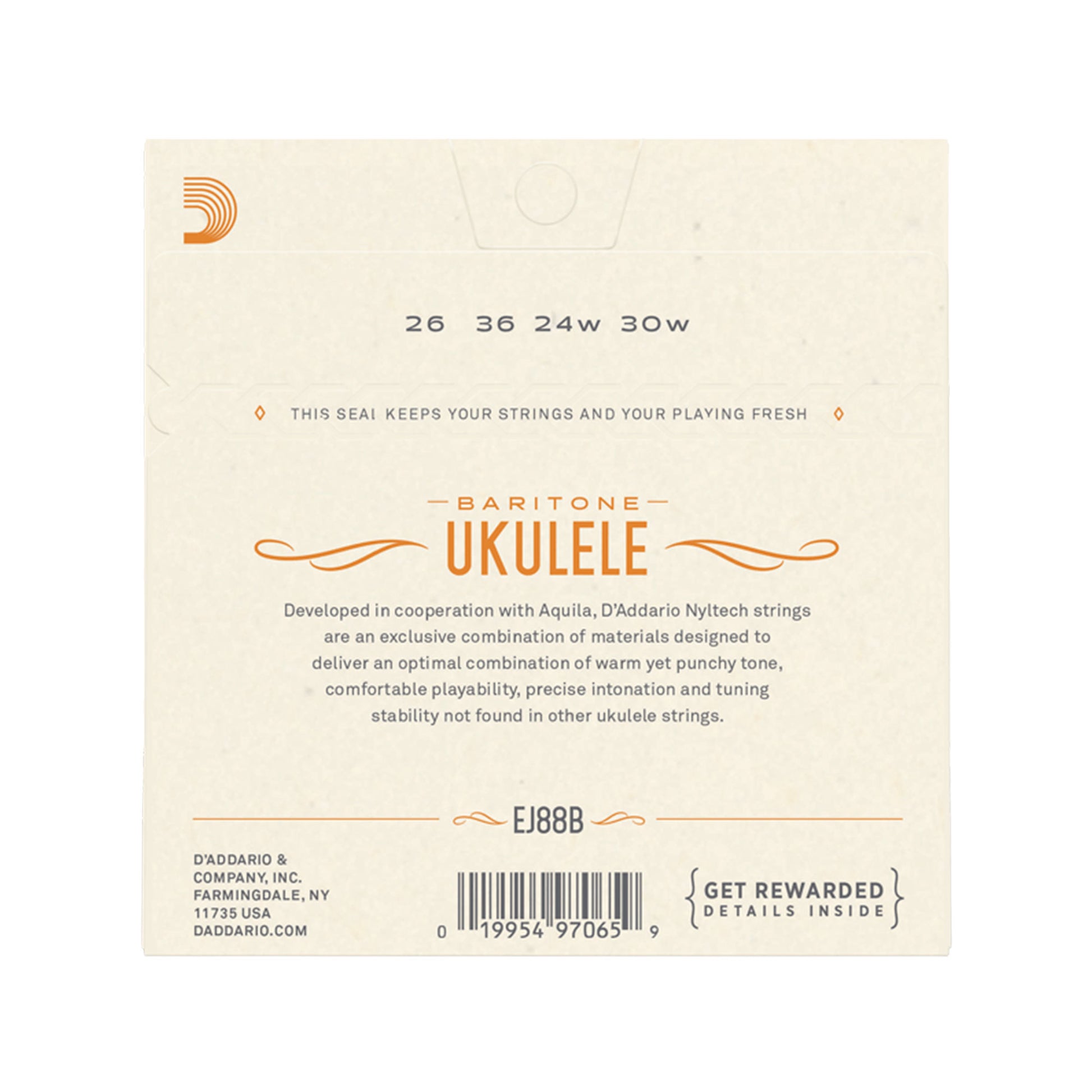 D'Addario EJ88B Nyltech Ukulele Strings Baritone Accessories / Strings / Ukulele Strings