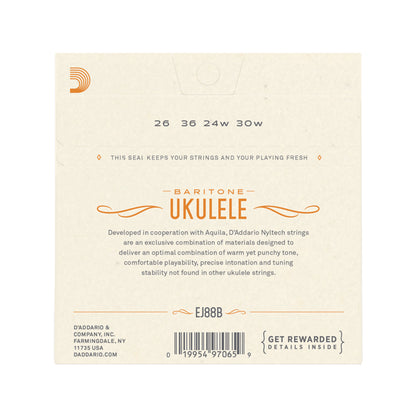 D'Addario EJ88B Nyltech Ukulele Strings Baritone Accessories / Strings / Ukulele Strings