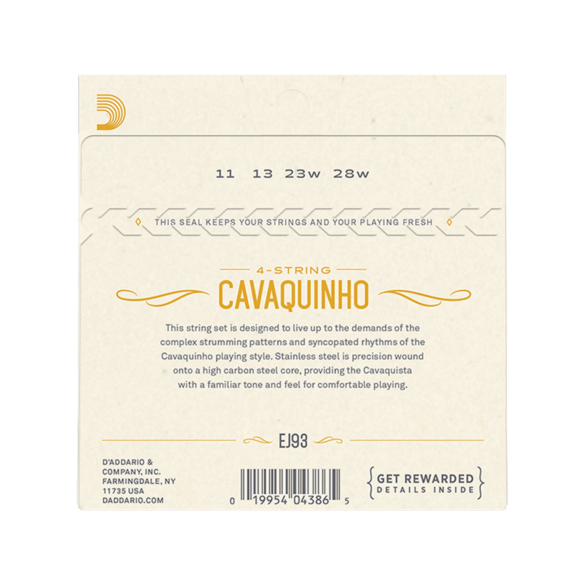 D'Addario EJ93 Cavaquinho Stainless Steel Strings Accessories / Strings / Ukulele Strings