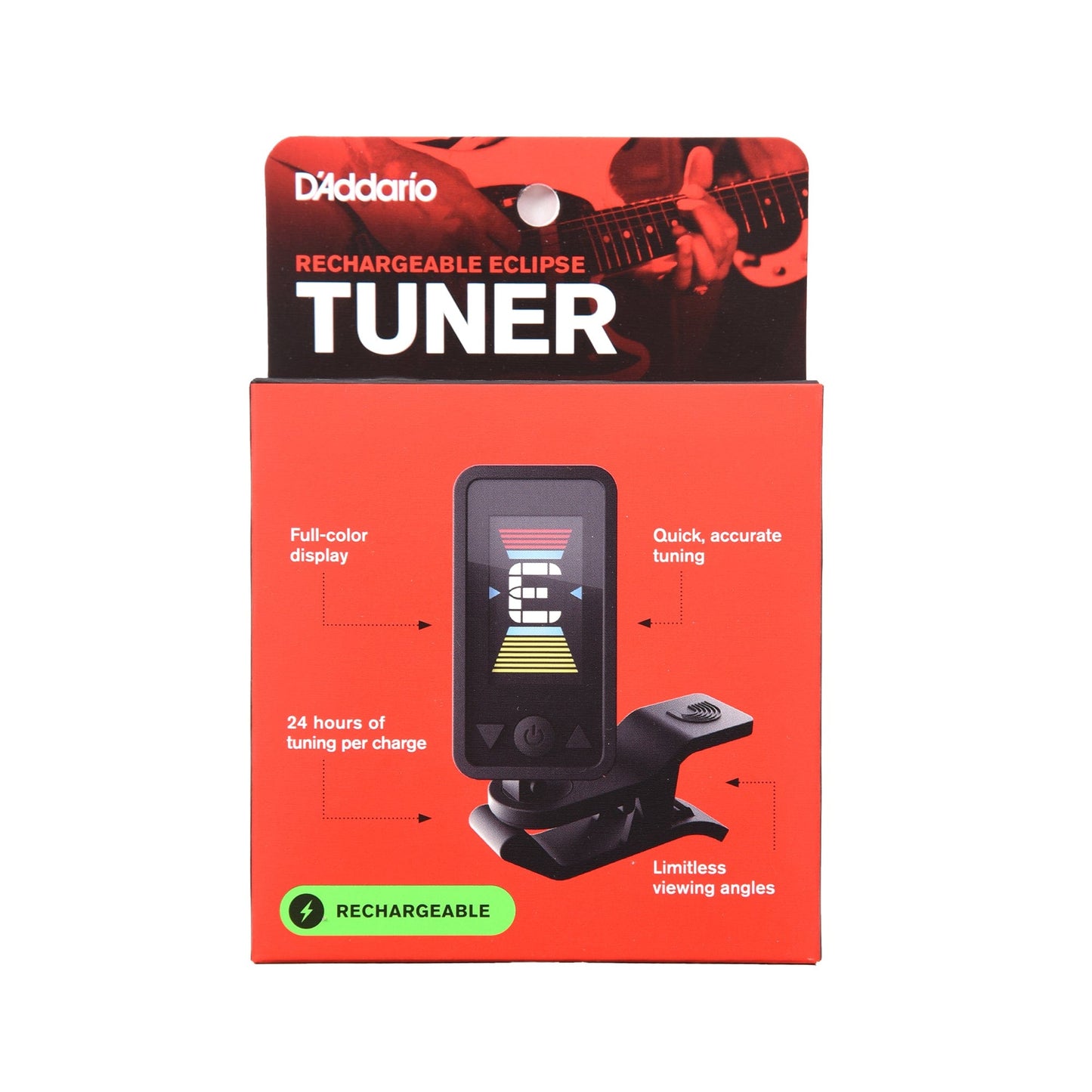 D'Addario Eclipse Rechargeable Tuner Black Accessories / Tuners