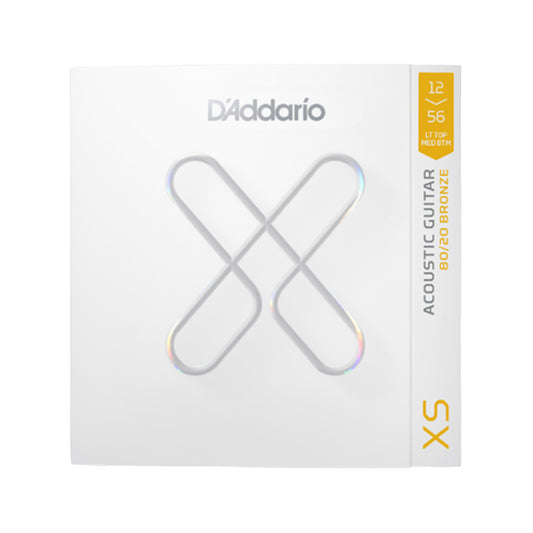 D'Addario XS Coated Acoustic 80/20 Bronze Light Top/Medium Bottom 12-56 Acoustic Guitars / 12-String
