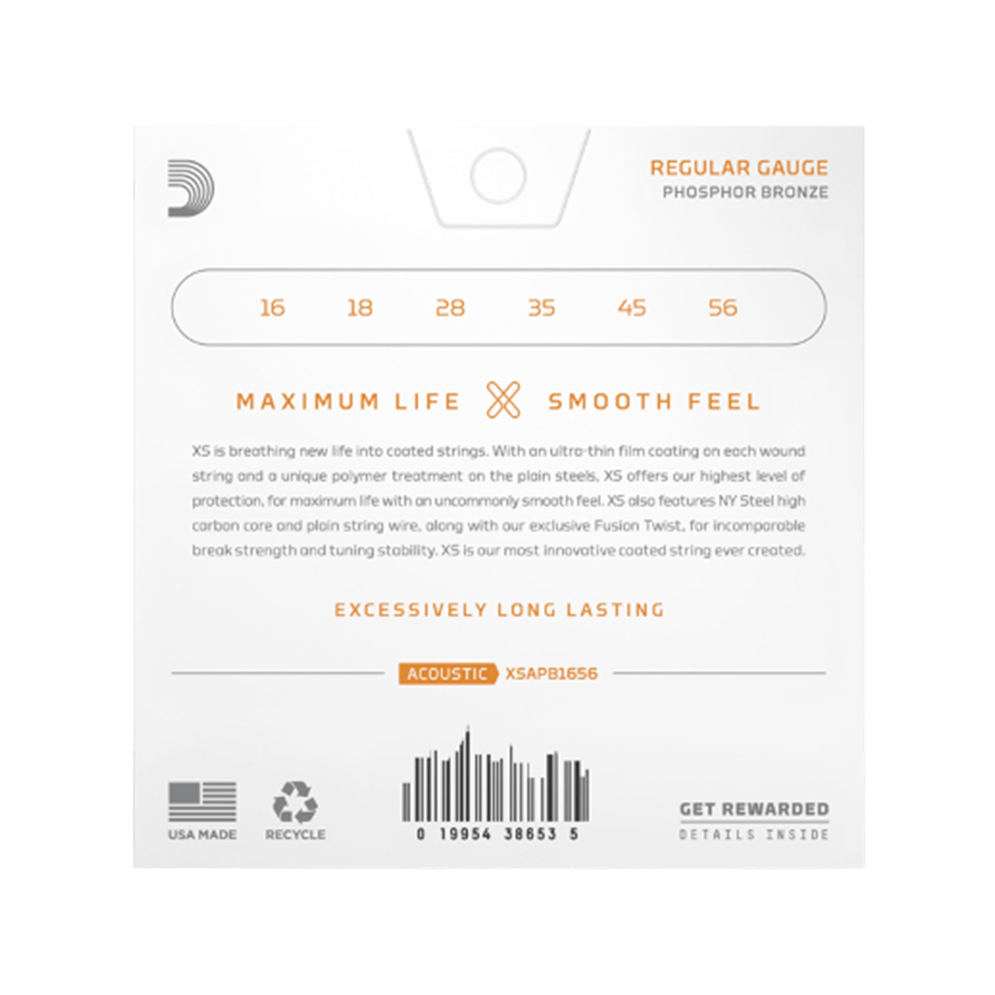 D'Addario XSAPB1656 XS Acoustic Phosphor Bronze Resophonic 16-56 Acoustic Guitars / 12-String